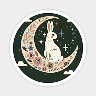 Rabbit on the moon Magnet